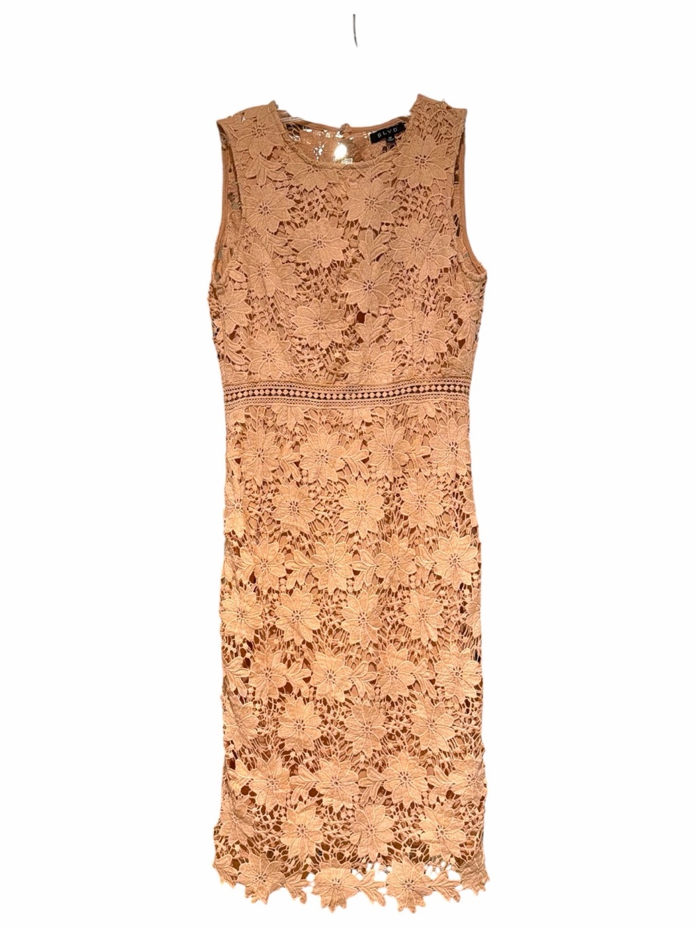 BLVD Peach Floral Lace Sheath Dress